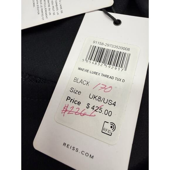 NWT Reiss Black Tweed Vest Dress Sleeveless Double Breasted Mini Size 4 - Picture 10 of 10